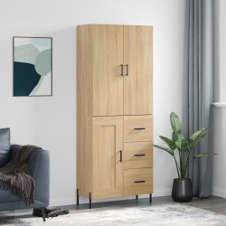 vidaXL Aparador alto madera contrachapada color roble 69,5x34x180 cm