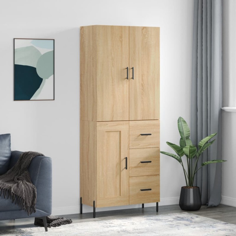 vidaXL Aparador alto madera contrachapada color roble 69,5x34x180 cm vidaXL Aparador alto madera contrachapada color roble 69,5x34x180 cm
