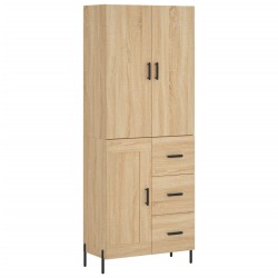 vidaXL Aparador alto madera contrachapada color roble 69,5x34x180 cm
