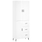 vidaXL Aparador alto madera contrachapada blanco brillo 69,5x34x180 cm vidaXL Aparador alto madera contrachapada blanco brillo 69,5x34x180 cm