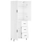 vidaXL Aparador alto madera contrachapada blanco brillo 69,5x34x180 cm vidaXL Aparador alto madera contrachapada blanco brillo 69,5x34x180 cm