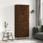 vidaXL Aparador alto madera contrachapada marrón roble 69,5x34x180 cm vidaXL Aparador alto madera contrachapada marrón roble 69,5x34x180 cm