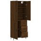 vidaXL Aparador alto madera contrachapada marrón roble 69,5x34x180 cm vidaXL Aparador alto madera contrachapada marrón roble 69,5x34x180 cm