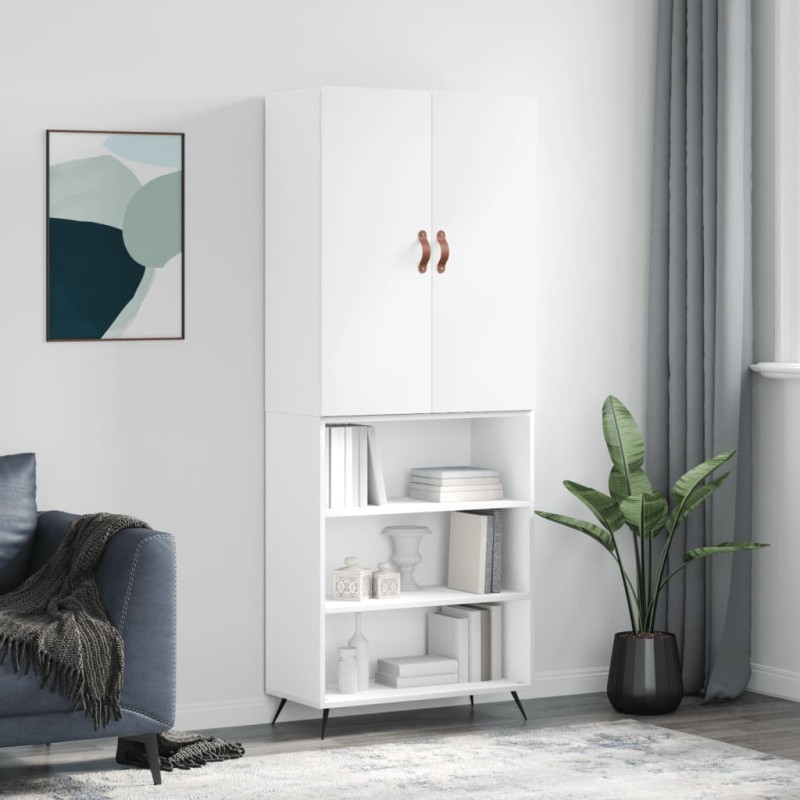 vidaXL Aparador alto madera contrachapada blanco 69,5x34x180 cm vidaXL Aparador alto madera contrachapada blanco 69,5x34x180 cm