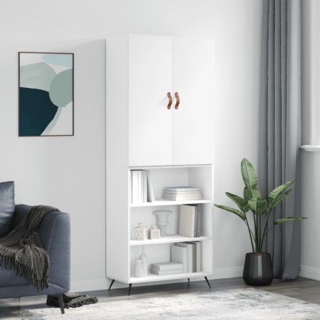 vidaXL Aparador alto madera contrachapada blanco 69,5x34x180 cm
