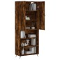 vidaXL Aparador alto madera contrachapada roble ahumado 69,5x34x180 cm
