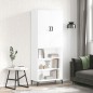vidaXL Aparador alto madera contrachapada blanco brillo 69,5x34x180 cm