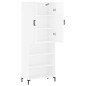 vidaXL Aparador alto madera contrachapada blanco brillo 69,5x34x180 cm