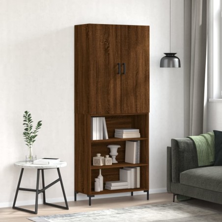 vidaXL Aparador alto madera contrachapada marrón roble 69,5x34x180 cm