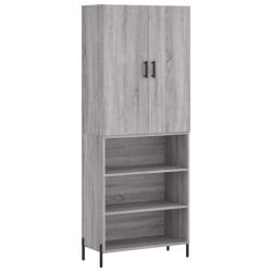 vidaXL Aparador alto madera contrachapada gris sonoma 69,5x34x180 cm