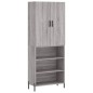 vidaXL Aparador alto madera contrachapada gris sonoma 69,5x34x180 cm