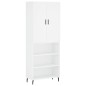 vidaXL Aparador alto madera contrachapada blanco 69,5x34x180 cm vidaXL Aparador alto madera contrachapada blanco 69,5x34x180 cm