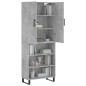 vidaXL Aparador alto madera contrachapada gris hormigón 69,5x34x180 cm vidaXL Aparador alto madera contrachapada gris hormigón 69,5x34x180 cm