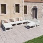 vidaXL Set de salón de jardín de 9 piezas blanco madera maciza de pino vidaXL Set de salón de jardín de 9 piezas blanco madera maciza de pino