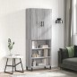vidaXL Aparador alto madera contrachapada gris sonoma 69,5x34x180 cm vidaXL Aparador alto madera contrachapada gris sonoma 69,5x34x180 cm