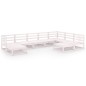 vidaXL Set de salón de jardín de 9 piezas blanco madera maciza de pino vidaXL Set de salón de jardín de 9 piezas blanco madera maciza de pino