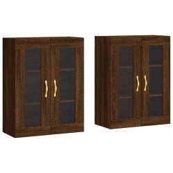 vidaXL Armarios de pared 2 uds madera de ingeniería marrón roble
