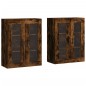 vidaXL Armarios de pared 2 uds madera de ingeniería roble ahumado vidaXL Armarios de pared 2 uds madera de ingeniería roble ahumado