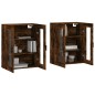 vidaXL Armarios de pared 2 uds madera de ingeniería roble ahumado vidaXL Armarios de pared 2 uds madera de ingeniería roble ahumado