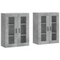 vidaXL Armarios de pared 2 uds madera de ingeniería gris hormigón vidaXL Armarios de pared 2 uds madera de ingeniería gris hormigón
