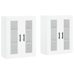 vidaXL Armarios de pared 2 uds madera de ingeniería blanco