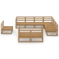 vidaXL Muebles de jardín 9 pzas y cojines marrón miel madera pino vidaXL Muebles de jardín 9 pzas y cojines marrón miel madera pino