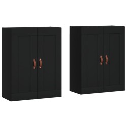 vidaXL Armarios de pared 2 uds madera de ingeniería negro