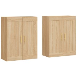 vidaXL Armarios de pared 2 uds madera de ingeniería roble Sonoma