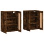 vidaXL Armarios de pared 2 uds madera de ingeniería roble ahumado vidaXL Armarios de pared 2 uds madera de ingeniería roble ahumado