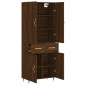 vidaXL Aparador alto madera contrachapada marrón roble 69,5x34x180 cm vidaXL Aparador alto madera contrachapada marrón roble 69,5x34x180 cm