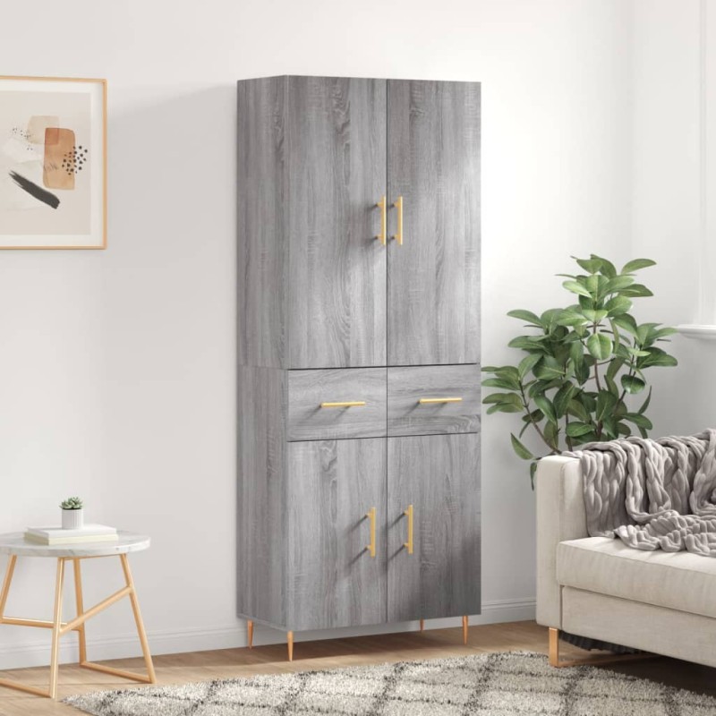 vidaXL Aparador alto madera contrachapada gris sonoma 69,5x34x180 cm vidaXL Aparador alto madera contrachapada gris sonoma 69,5x34x180 cm
