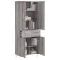 vidaXL Aparador alto madera contrachapada gris sonoma 69,5x34x180 cm vidaXL Aparador alto madera contrachapada gris sonoma 69,5x34x180 cm