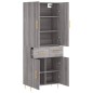 vidaXL Aparador alto madera contrachapada gris sonoma 69,5x34x180 cm vidaXL Aparador alto madera contrachapada gris sonoma 69,5x34x180 cm