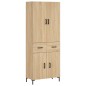 vidaXL Aparador alto madera contrachapada color roble 69,5x34x180 cm