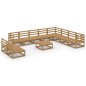 vidaXL Muebles de jardín 11 piezas marrón miel madera maciza de pino vidaXL Muebles de jardín 11 piezas marrón miel madera maciza de pino