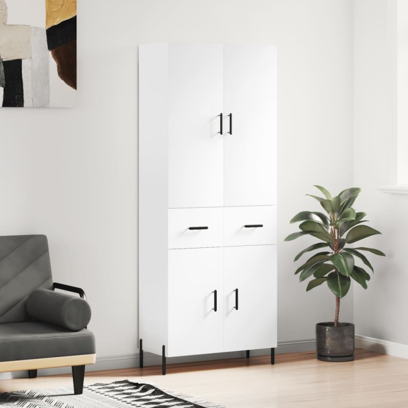 vidaXL Aparador alto madera contrachapada blanco brillo 69,5x34x180 cm vidaXL Aparador alto madera contrachapada blanco brillo 69,5x34x180 cm