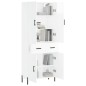 vidaXL Aparador alto madera contrachapada blanco brillo 69,5x34x180 cm vidaXL Aparador alto madera contrachapada blanco brillo 69,5x34x180 cm