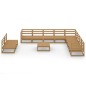 vidaXL Muebles de jardín 11 piezas marrón miel madera maciza de pino vidaXL Muebles de jardín 11 piezas marrón miel madera maciza de pino