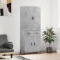 vidaXL Aparador alto madera contrachapada gris hormigón 69,5x34x180 cm vidaXL Aparador alto madera contrachapada gris hormigón 69,5x34x180 cm