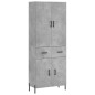 vidaXL Aparador alto madera contrachapada gris hormigón 69,5x34x180 cm vidaXL Aparador alto madera contrachapada gris hormigón 69,5x34x180 cm