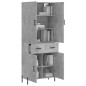 vidaXL Aparador alto madera contrachapada gris hormigón 69,5x34x180 cm vidaXL Aparador alto madera contrachapada gris hormigón 69,5x34x180 cm