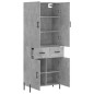vidaXL Aparador alto madera contrachapada gris hormigón 69,5x34x180 cm vidaXL Aparador alto madera contrachapada gris hormigón 69,5x34x180 cm