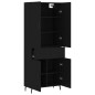 vidaXL Aparador alto madera contrachapada negro 69,5x34x180 cm vidaXL Aparador alto madera contrachapada negro 69,5x34x180 cm