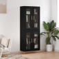 vidaXL Aparador alto madera contrachapada negro 69,5x34x180 cm