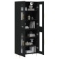 vidaXL Aparador alto madera contrachapada negro 69,5x34x180 cm