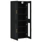 vidaXL Aparador alto madera contrachapada negro 69,5x34x180 cm