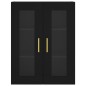 vidaXL Aparador alto madera contrachapada negro 69,5x34x180 cm
