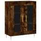 vidaXL Aparador alto madera contrachapada roble ahumado 69,5x34x180 cm