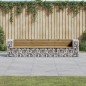 vidaXL Banco jardín con gaviones madera pino impregnada 287x71x65,5 cm vidaXL Banco jardín con gaviones madera pino impregnada 287x71x65,5 cm