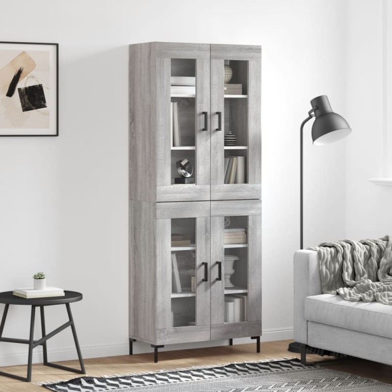 vidaXL Aparador alto madera contrachapada gris sonoma 69,5x34x180 cm vidaXL Aparador alto madera contrachapada gris sonoma 69,5x34x180 cm
